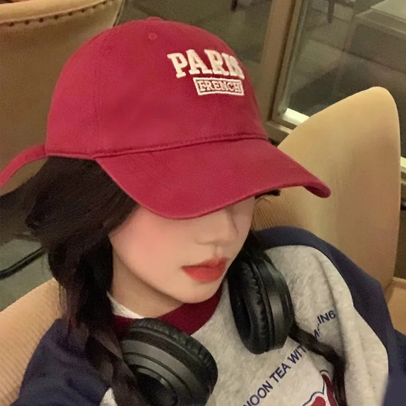Peaked cap Korean version tide embroidered letters visor hat Spice girl versatile street fashion baseball cap women
