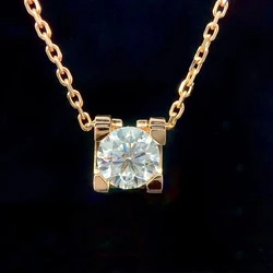 925 Sterling Silver Pendant 1 Ct Moissanite Necklace Women Fashion Classic Wedding Jewelry