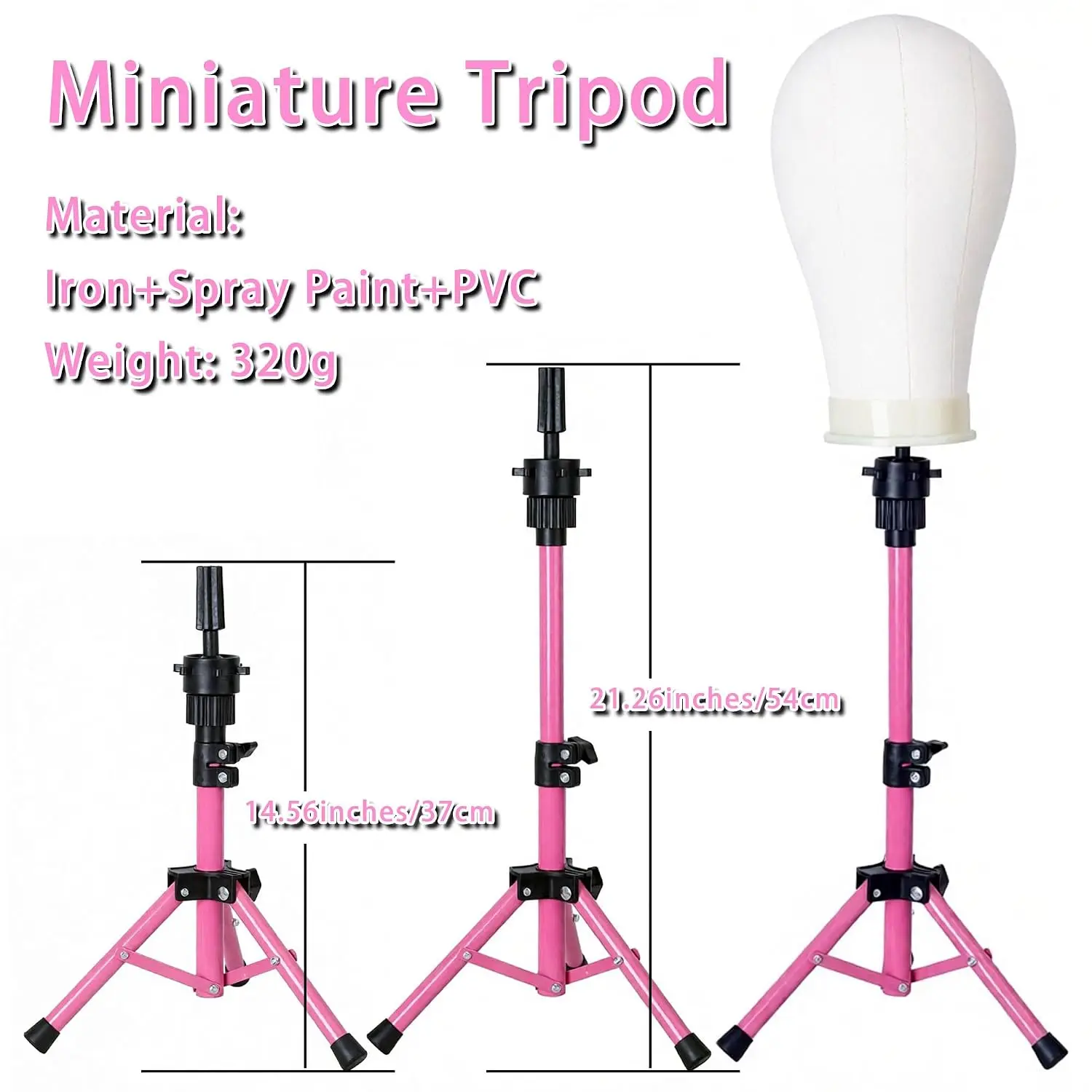 Canvas Wig Head with Adjustable Stand,Includes Stand, Comb, Alligator Clip,for Practicing Hair Styling Wig Making Display