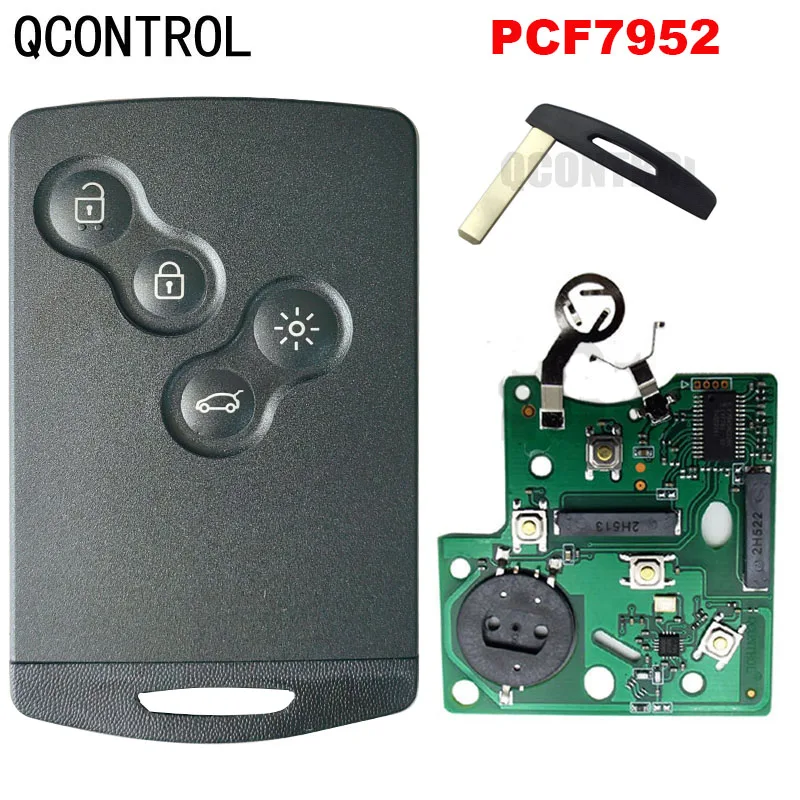 QCONTROL Keyless Go or Half Smart Remote Key 433Mhz PCF7953 PCF7952 PCF7941 4A for Renault Megane III Fluence Laguna III Scenic
