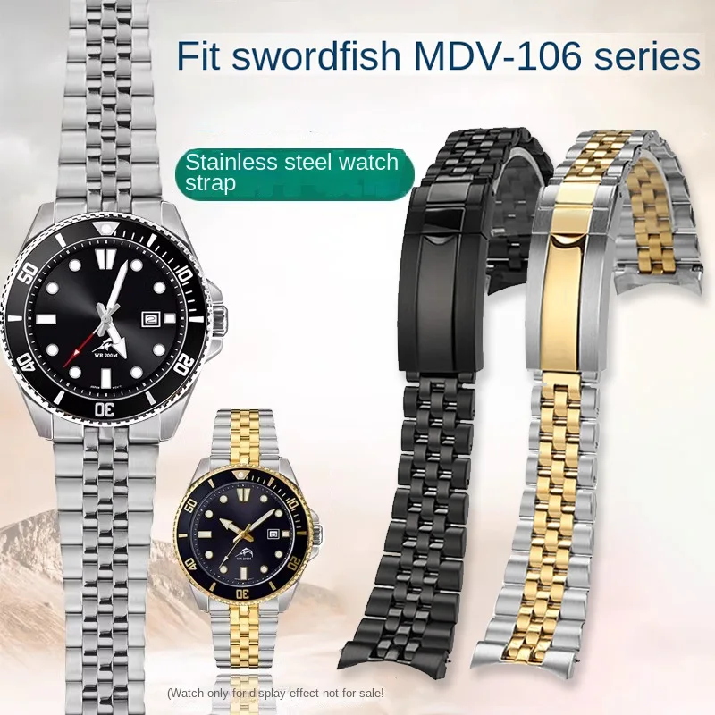 

22mm Fro Compatible with Casio Swordfish MDV-106 107 Watch Strap 2784 Stainless Steel Strap for MTP-1375 EFR-303 Men Accessories