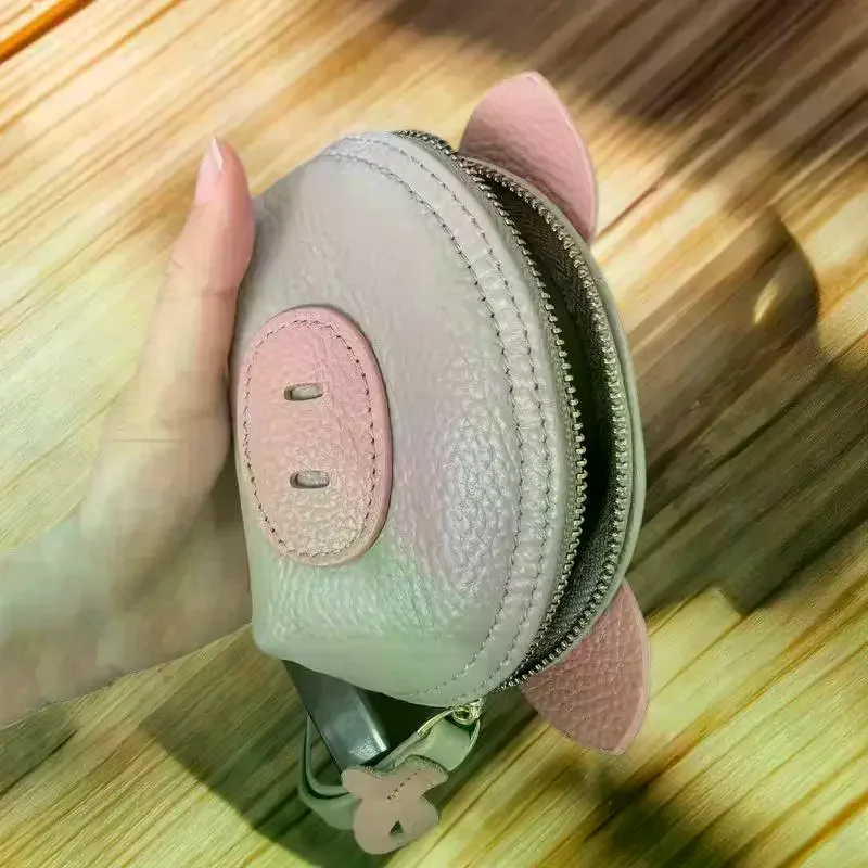 Pu Leather Cartoon Cute Little Pig Storage Coin Purse Mini Clutch Earphone Bag Gifts