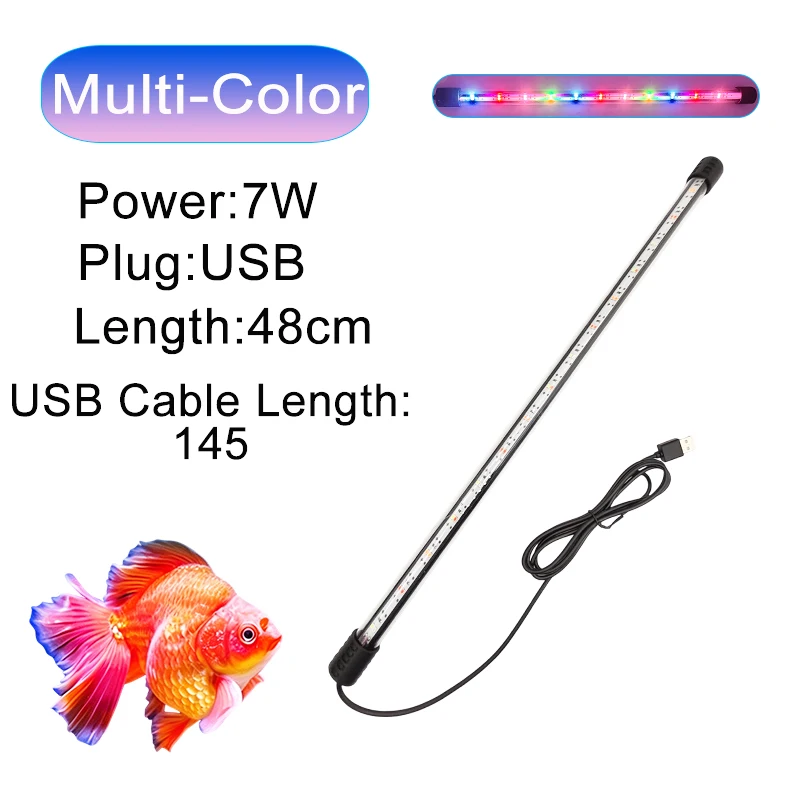 18-58cm USB Vollspektrum Wasserdichte Tauchfähige Aquarium-LED-Streifenleuchte Fischbeckenlampe Unterwasser-Pflanzenwachstumsbeleuchtung – Detail 15