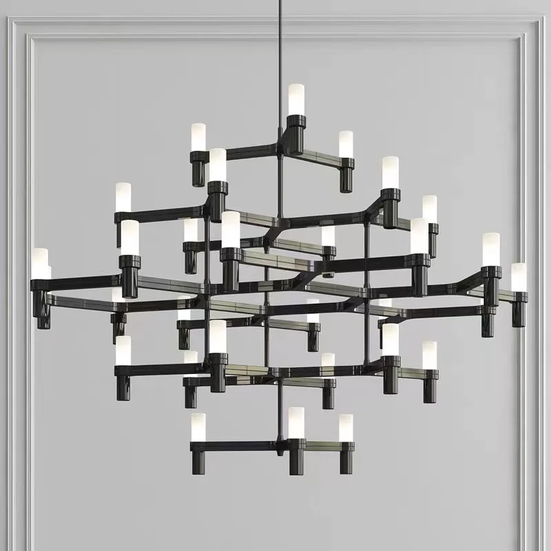 Modern Luxury Foyer G9 Led Chandelier Lustre Metal Pendant Chandelier Lighting Stairs Hanging Lamp Deco Led Indoor Light Fixture