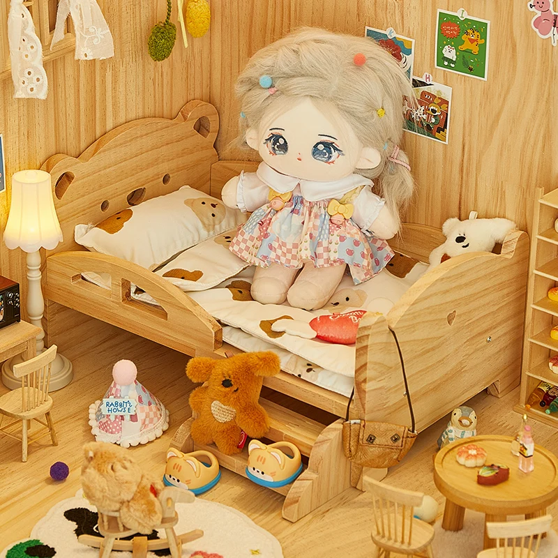 17cm Labubu Home Furnishings Room Decoration 15-20cm Cotton Doll Accessories 1/6 Doll House Decoration