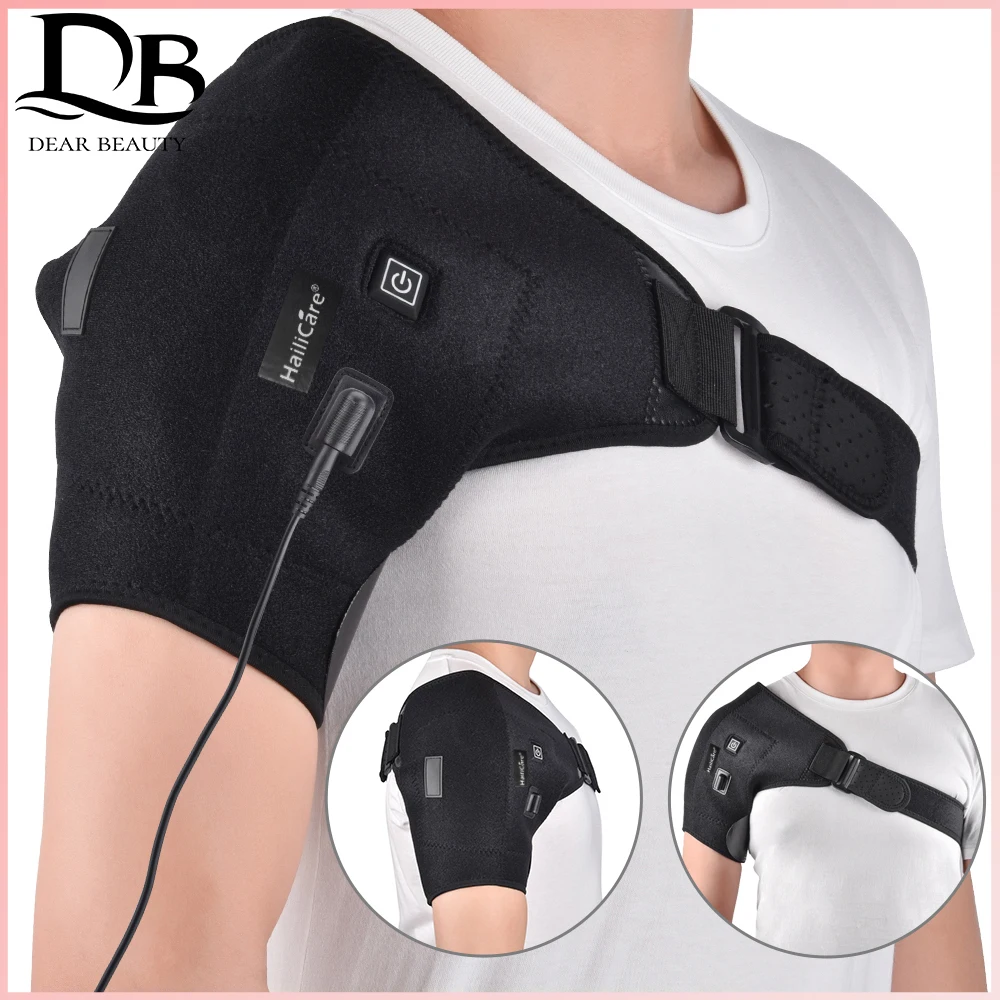 

Heat Therapy Shoulder Brace Support Wrap Adjustable Shoulder Heating Pad for Frozen Shoulder Bursitis Tendinitis Strain Hot Cold