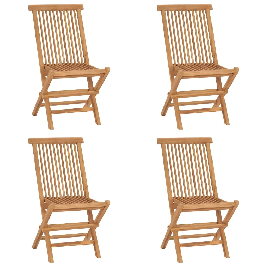 

Folding Garden Chair of 4, Solid Teak Wood Outdoor Seat Chair, Patio Furniture 46 x 62 x 90 cm