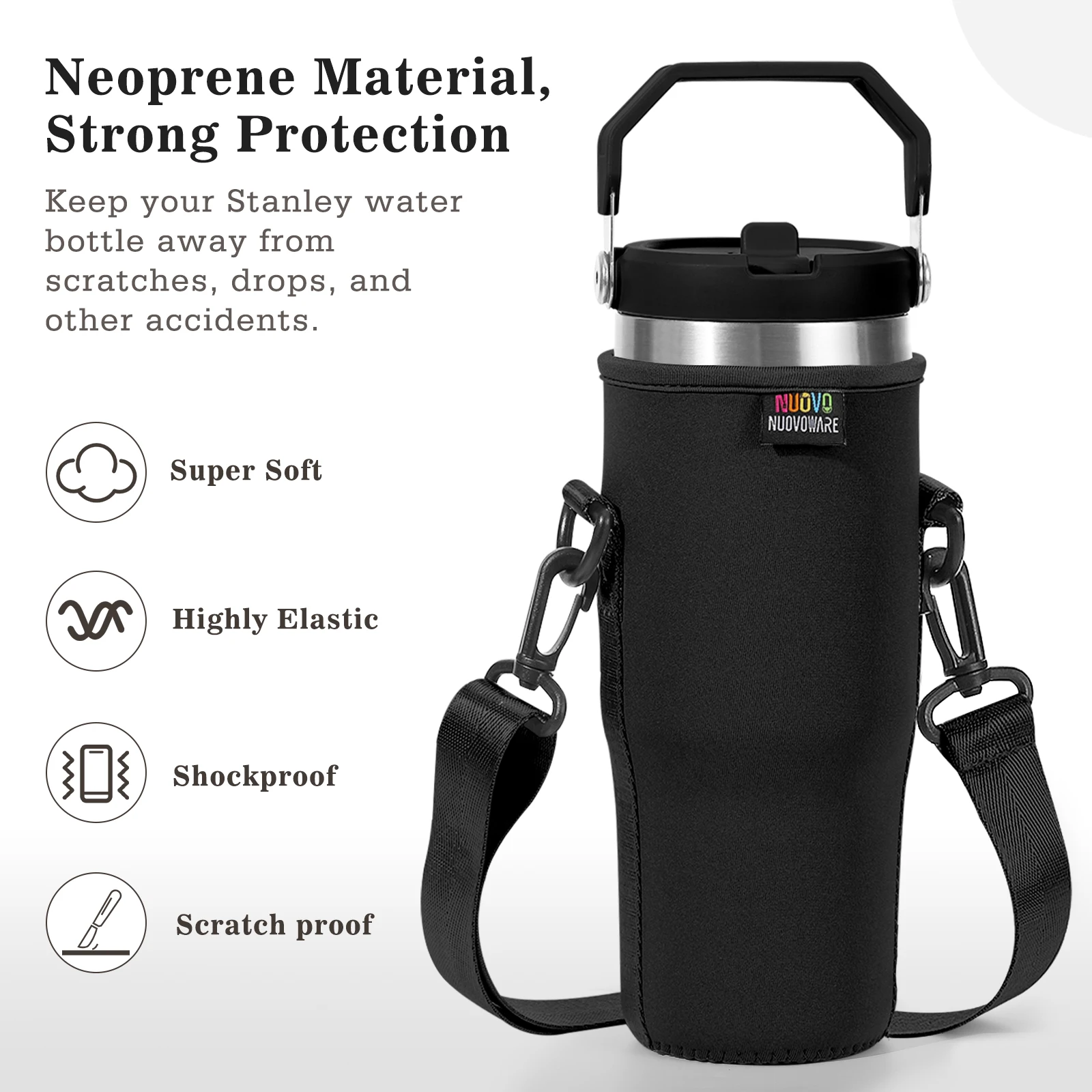 Borsa portaborraccia in Neoprene da 30 once per Stanley Flip Straw Tumbler, portaborse con tracolla regolabile per l\'escursionismo