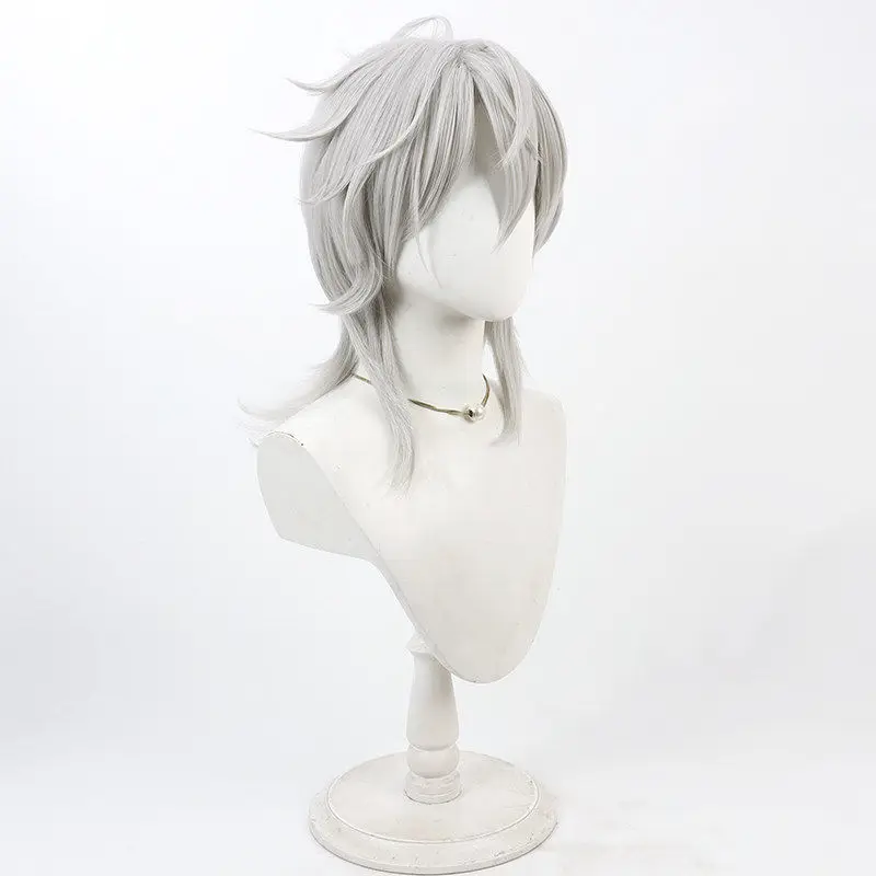 Domeki Kuguri Cosplay Wig 18TRIP Gray Short Heat Resistant Synthetic Hair Halloween Party Role Play Carnival + Free Wig Cap view 2