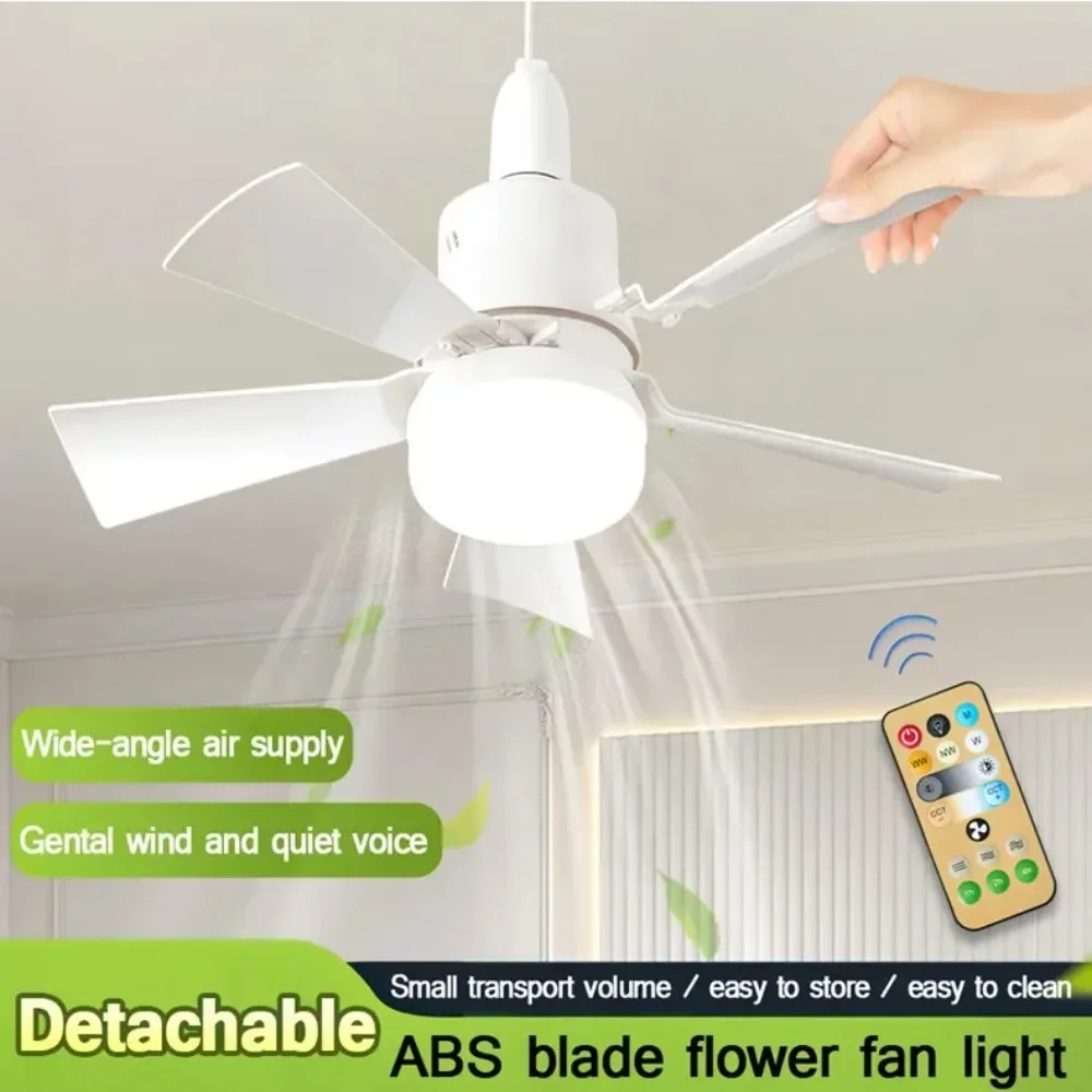 Black/White 30W LED Ceiling Fan with Lamp Fixture 5-Speed Fan Durable Silent Ceiling Fan for Bedroom Balcony Study AC85-265V