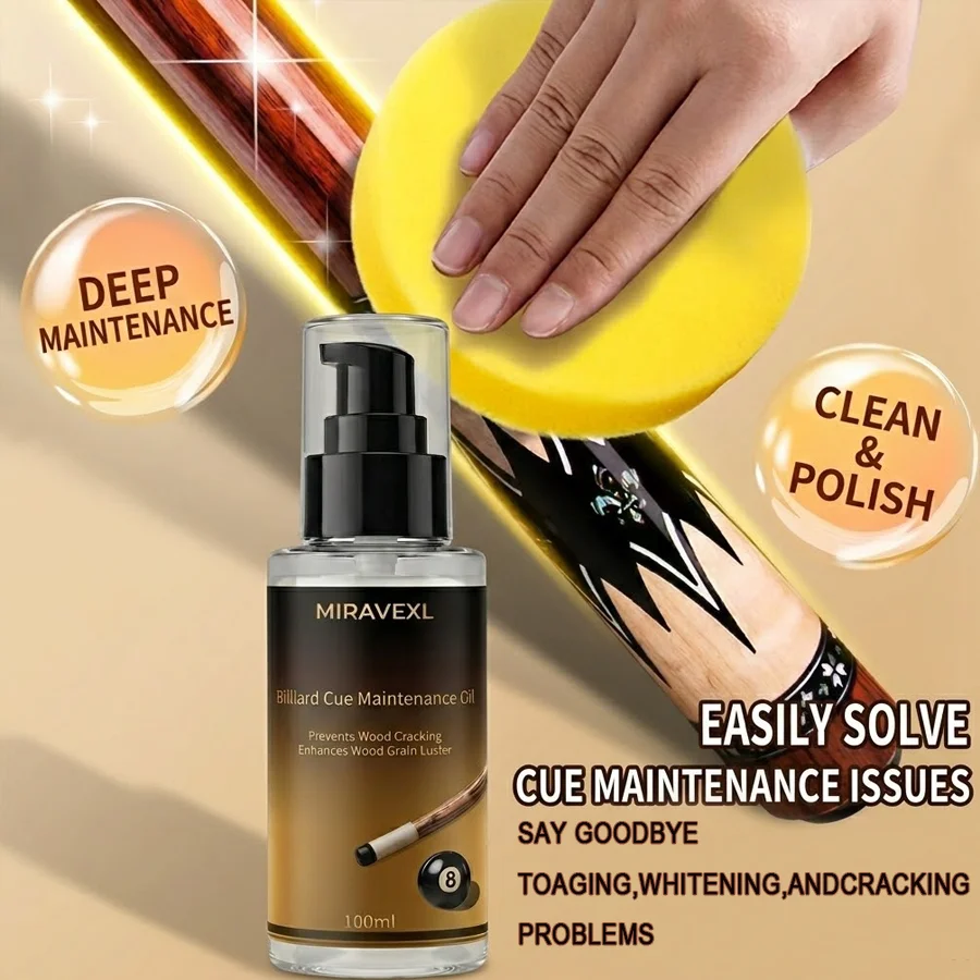 Pool Cue Shaft Oil Conditioner Snooker Cue Care Liquid Smooth Protection Waterproof Anti-deform Wood Polish Oil Billiard Supply