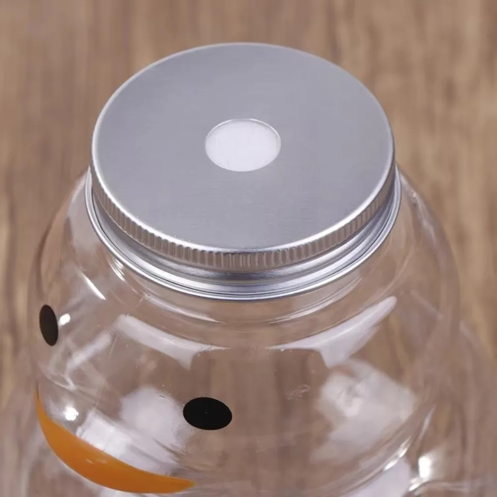 PET Plastic Cartoon Milk Tea Bottle Thickened Transparent Milk Tea Juice Cup 500ml Empty Empty Duck Water Bottle