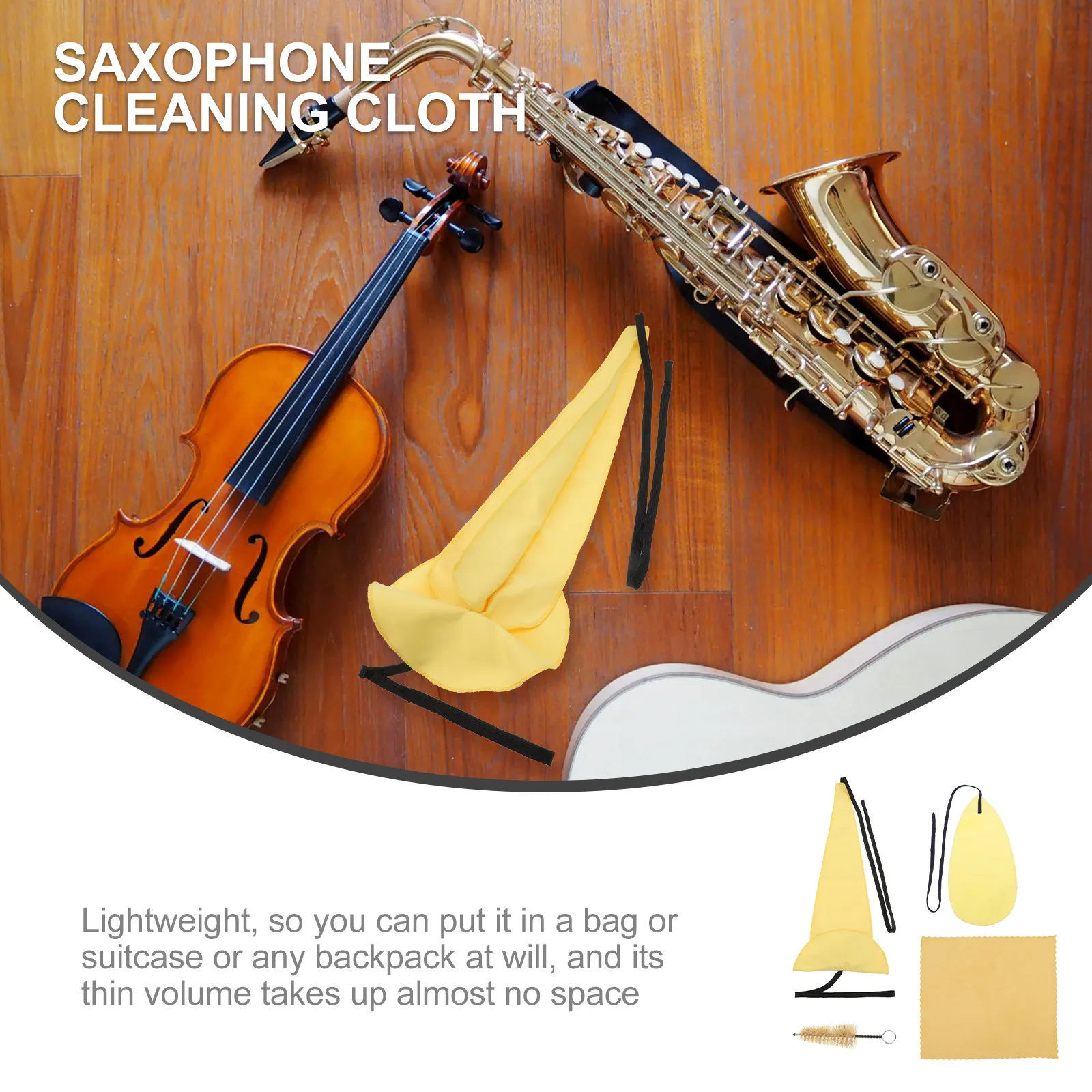 

Набор для чистки саксофона премиум-класса: ультратонкая многоразовая тканевая щетка-тампон для мундштука, клавиш и корпуса саксофона, для удаления пыли и масла