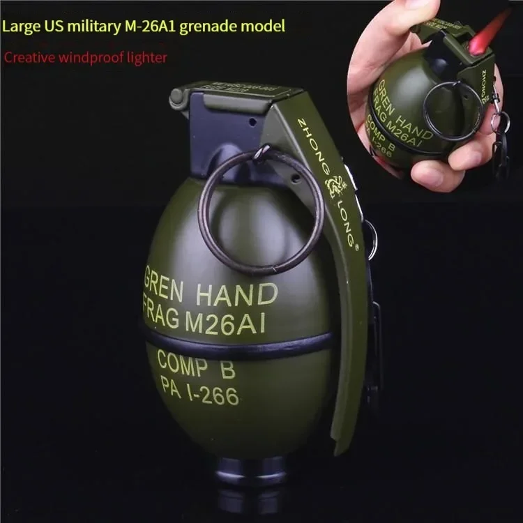 No. 805 Machine Paint Grenade Windproof Gas Lighter Gift Pendant Source Factory Excellent Direct Sales Wholesale