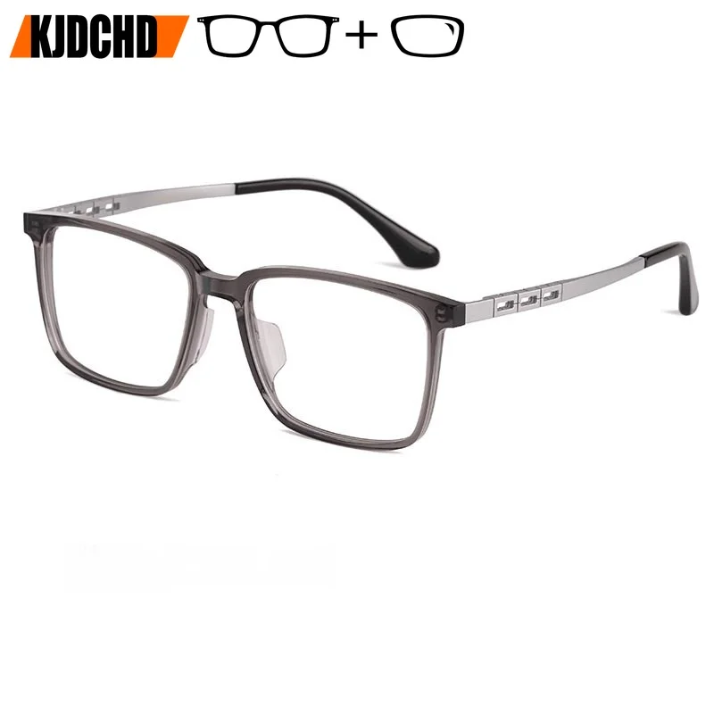 Men's Optical Prescription Glasses Myopia Hyperopia Progressive Anti-reflective Anti-scratch Acetate Titanium Eyewear 140mm