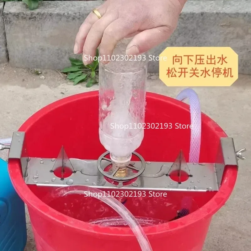 Bottle Opening Bottle Washer, Stainless Steel Knife Holder Pure Copper Pressing Nozzle, Medicine Mixing Artifact Bottle Rinser