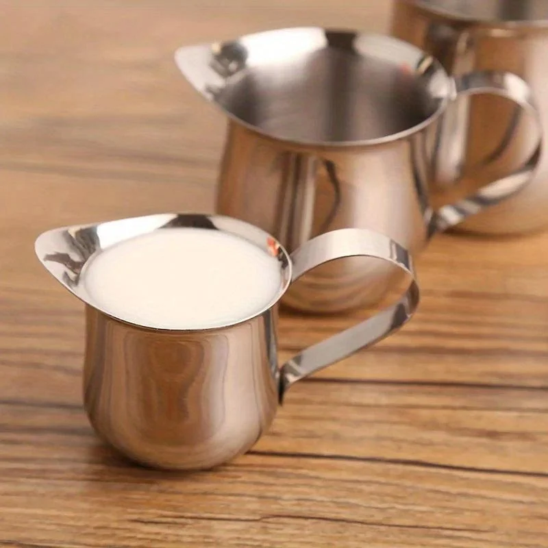 Stainless Steel Espresso Creamer Pitchers Ounce Measuring Cup Coffee Milk Frothing Pitcher Cup with Pouring Spout Coffeeware