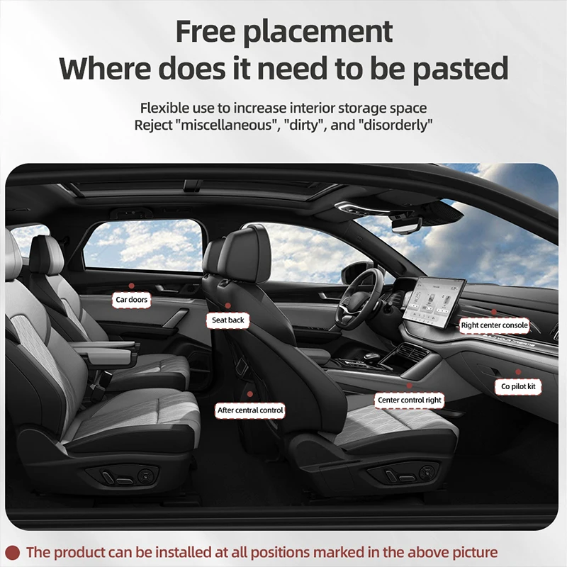 SEAMETAL Car Organizer Pocket Bag For Car Storage Box Collecting Bag Cards Phone Key Paste Box For Dashboard Door Center Console