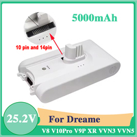 25.2V 5000mAh for Xiaomi Mijia Vacuum Cleaner V8 V9 V9B V9P V10pro VVN3 VVN5 Dreame Vacuum Cleaner 18650 Li Ion Battery Pack