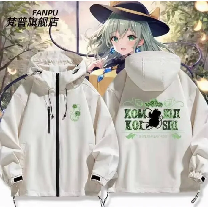 

Anime Touhou Project Komeiji Koishi Windbreaker Jacket Hoodie Cosplay Autumn Winter Men Women Coat Loose Tops Anime Anime