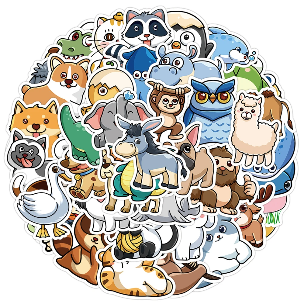 

10/30/50/100pcs Kawaii Animal Cartoon Graffiti Stickers Aesthetic Decal Decoration Laptop Diary Phone Stationery Sticker Kid Toy