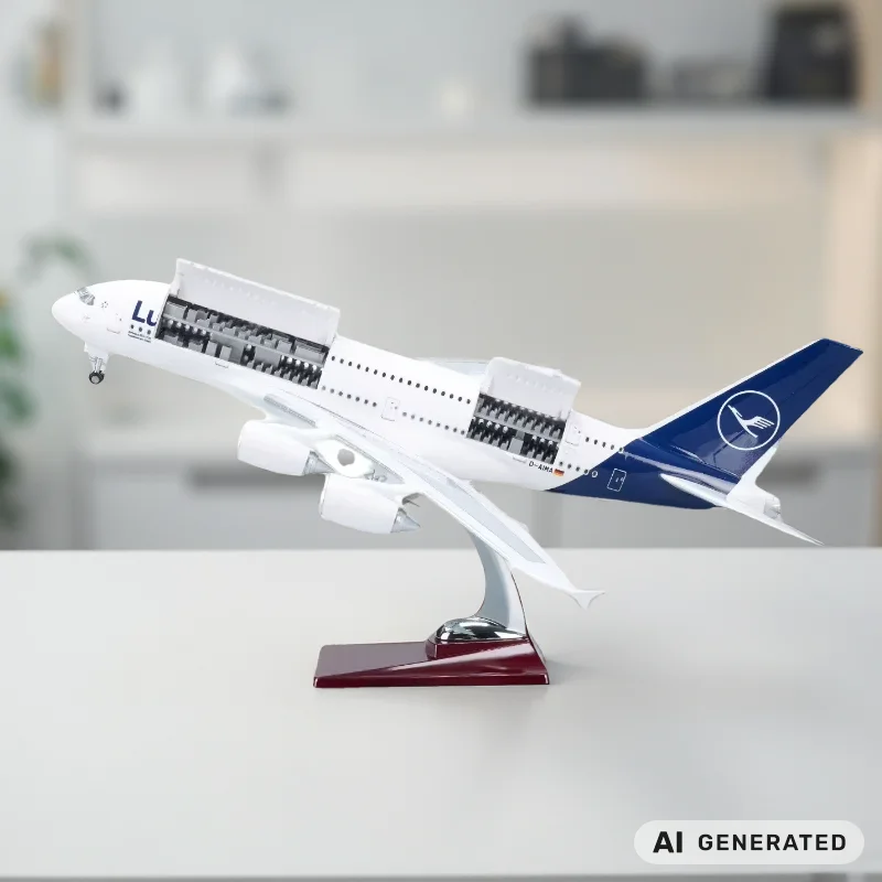 Lufthansa A380 Airways 46cm Resin Diecast Plane Model Openable Cabin Door 1:160 Scale Airplanes Souvenir Gift Static Decoration