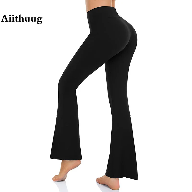 Aiithuug Bell Bottoms Yoga Pants Bootcut Yoga Leggings Gym Pant Peach Butt Lifting Yoga Legging Flare Leggings Streamlined Body