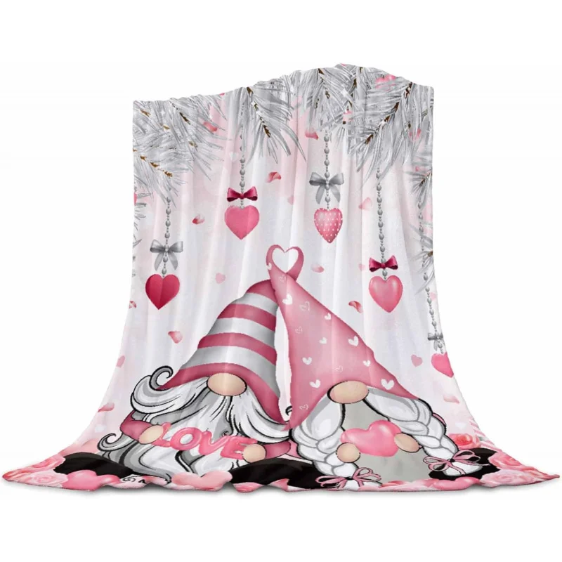 

Christmas flannel blank warm blanket pink heart-shaped transverse sofafbedroom blanket