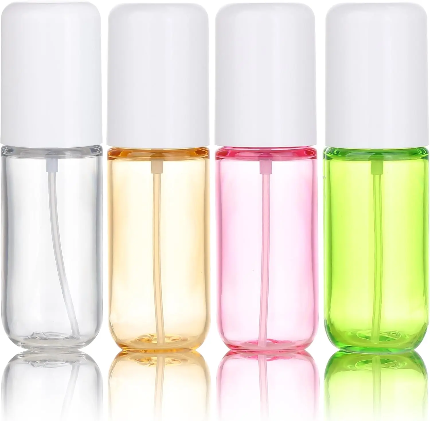 

4-Pack 1.35oz Fine Mist Travel Spray Bottles - Refillable PET Plastic, Leak-Proof for Perfume, Toner, & More