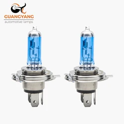 2 Pcs H4 9003 HB2 P43T 12V 60/55W 4800K Super White Blue Auto Halogen Lamp Headlight Car Fog Lights