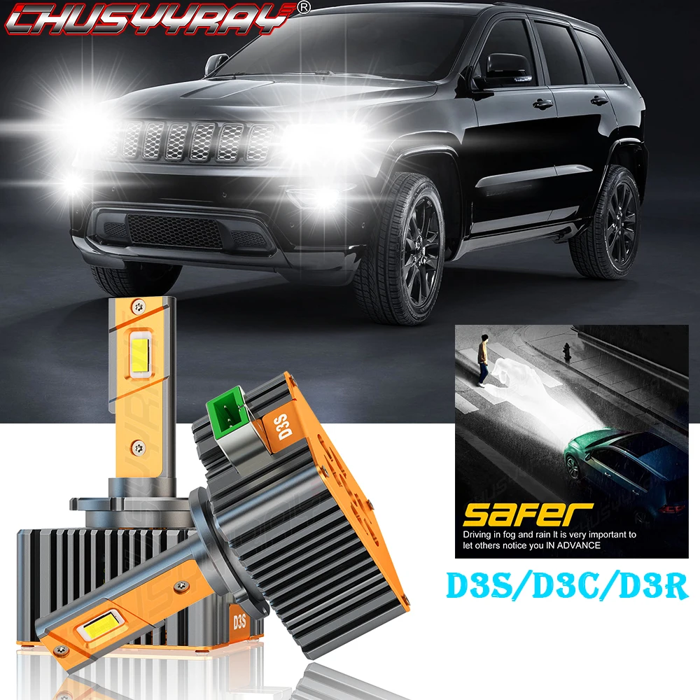 CHUSYYRAY Car Lights Compatible For Jeep Grand Cherokee 2014-2017-HID Xenon Headlight Bulbs High Low Beam Qty2 Car accsesories