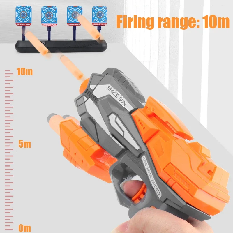 Brinquedos ao ar livre armas balas macias reinicialização automática tiro elétrico alvo acessórios crianças som luz tiro jogo de pontuação eletrônica
