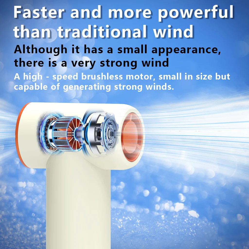 ミニポータブルハンドヘルドファン 110000RPM ターボ高速 4 速度調整可能な USB C 充電旅行コンサートギフト用