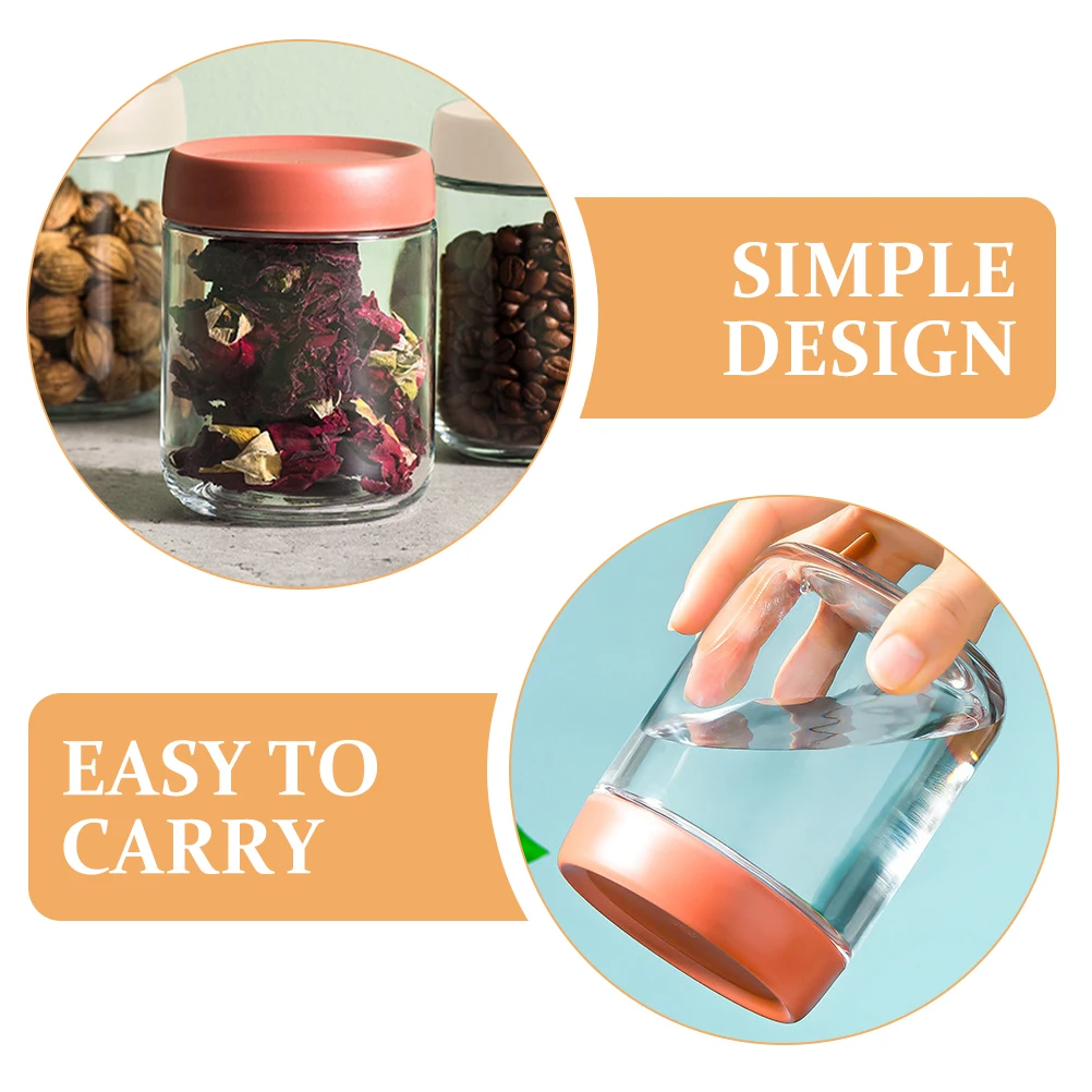 

2Pcs Airtight Glass Food Canister Sealed Jar Kitchen Storage Tea Coffee Sugar Container Glass Canister Loose Tea Jar