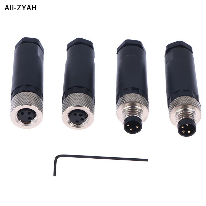 【ZAy】CCA83-M8 Sensor Connector Waterproof Male&female Plug Screw Threaded Plug Coupling 3 4 Pin Flange Socket Back Mount