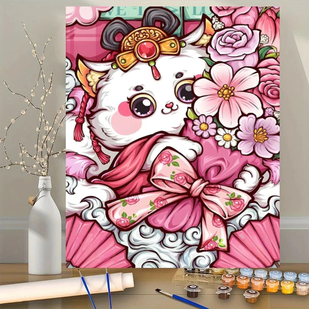 Acrylic Paint By Numbers Adorable Cats Painting By Numbers on Canvas Coloring By Number for Adults Paint Digital Art
