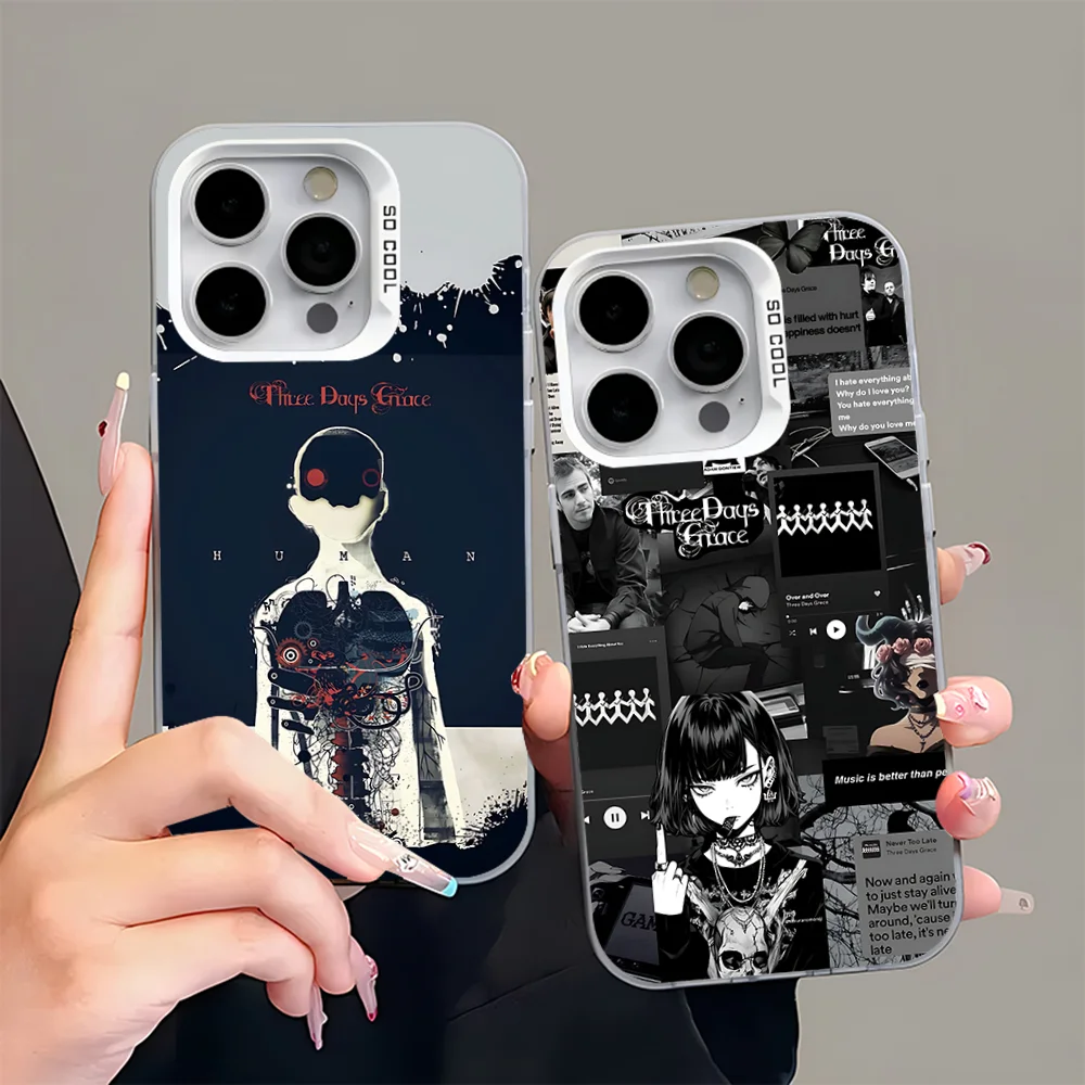

T-Three D-Days G-Grace Phone Case For iPhone 16,15,14,13,12,11,Pro,Max,Plus,Mini,XS,SE Anti Fall Gray Silver Matte Hard Bumper
