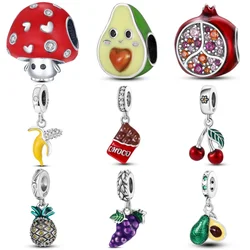 925 Sterling Silver Fruits And Vegetables Series Charms Beads Fit Original Fine Bracelets S925 DIY Jewelry Gifts Accessory