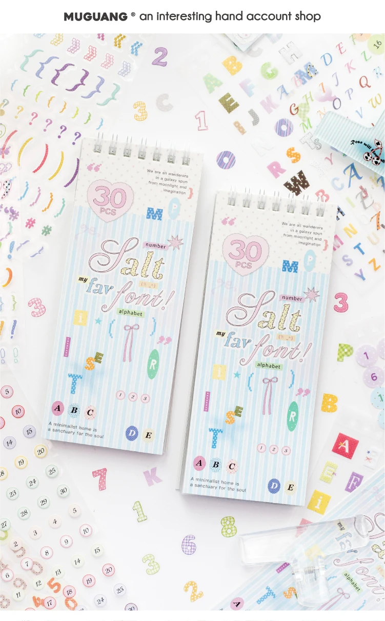 Journal GO 30 Stück Matte PET-Alphabet- & Zahlen-Aufkleber Pastellfarbene Buchstabenaufkleber für Scrapbooking, Karten, Journaling & DIY-Bastelarbeiten – Detail 1