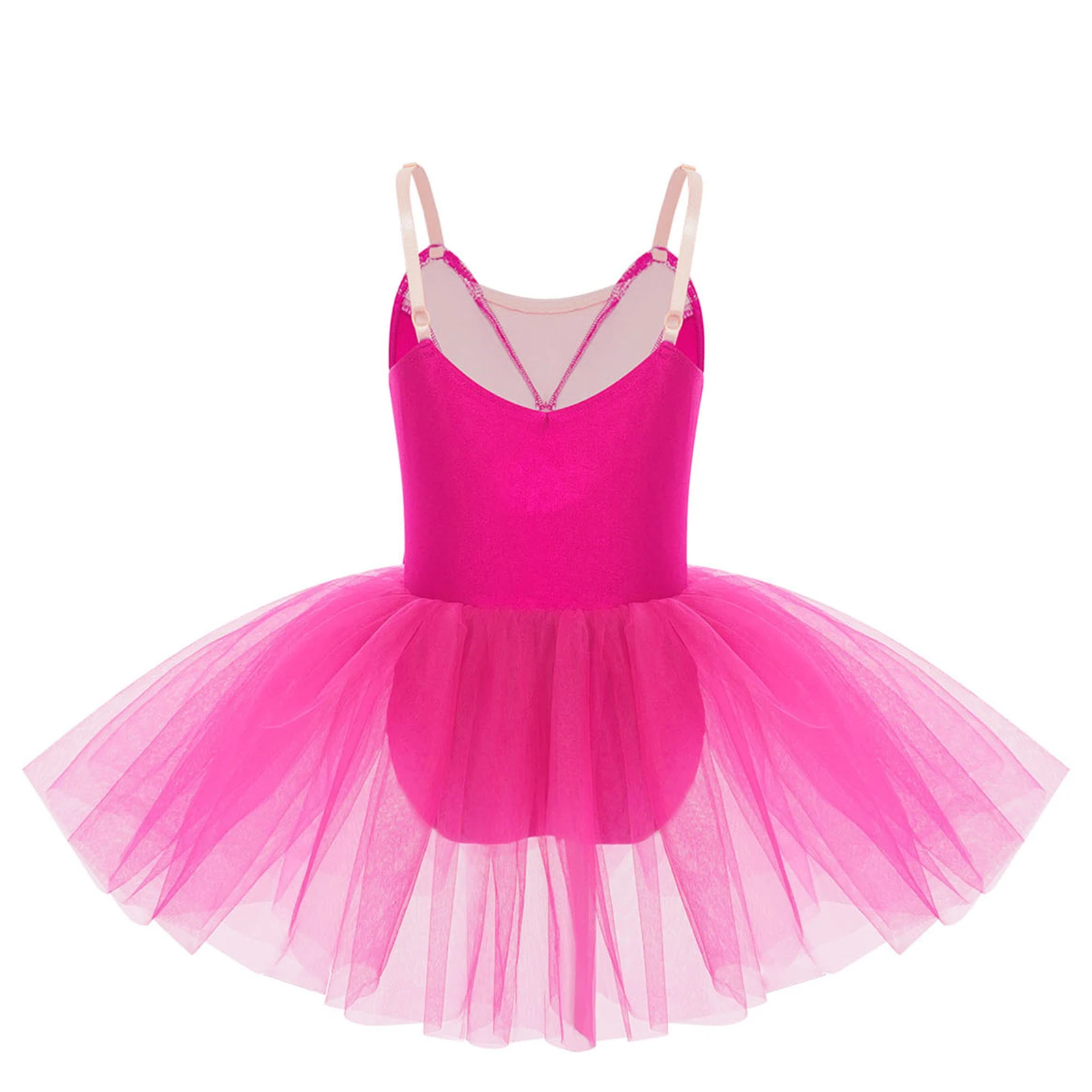 Kids Girls Ballet Dance Tutu Sleeveless Leotards Tulle Skirted Dress Ballerina Gymnastics Skating Stage Performance Dancewear view 2