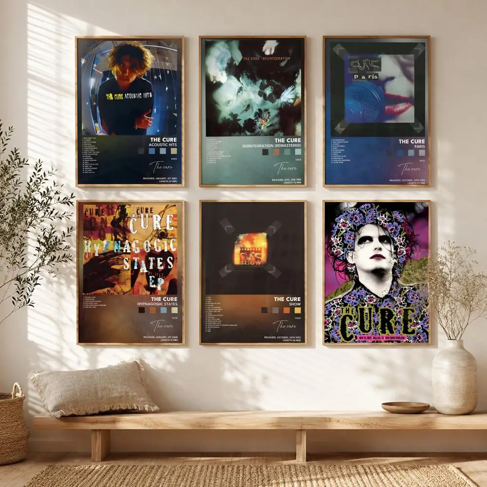 Post Punk Rock Band T-The Cure Poster All-match HD Waterproof Self-Adhesive Wall Art Sticker For Home Bedroom