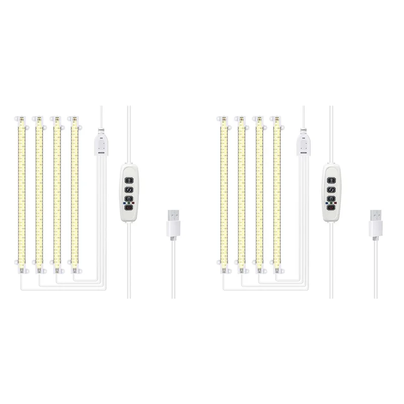 شرائط إضاءة LED لنمو النباتات THIVN-2X، أضواء نمو كاملة الطيف للنباتات الداخلية مع مؤقت تشغيل/إيقاف تلقائي 3/9/12 ساعة، 192 مصباح LED