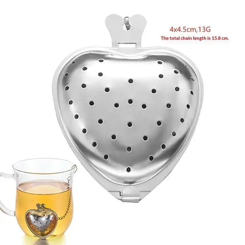 Heart Shaped Tea Strainer: Fine Mesh Stainless Steel Filter Infuser Maker Kitchen Accessories