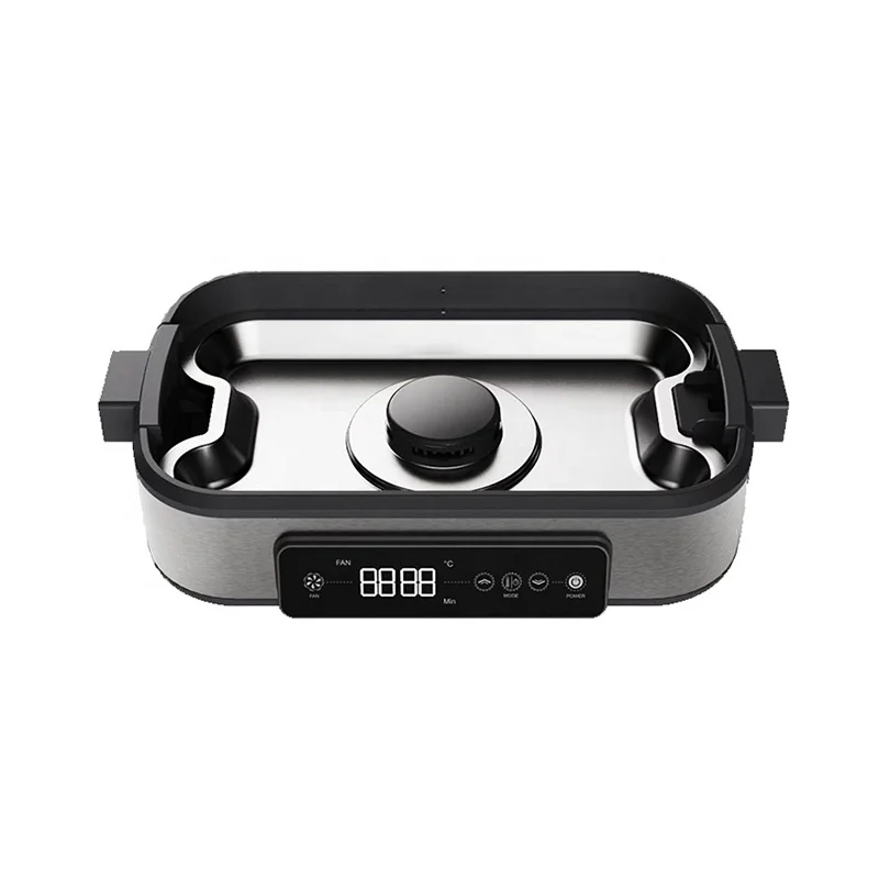 1800W high-power electric smokeless grill with built-in fan