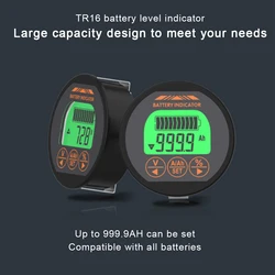 TR16 DC 8-120V Battery Capacity Tester 50A 100A 350A Battery Capacity Indicator Digital Waterproof Voltmeter Ammeter With Memory