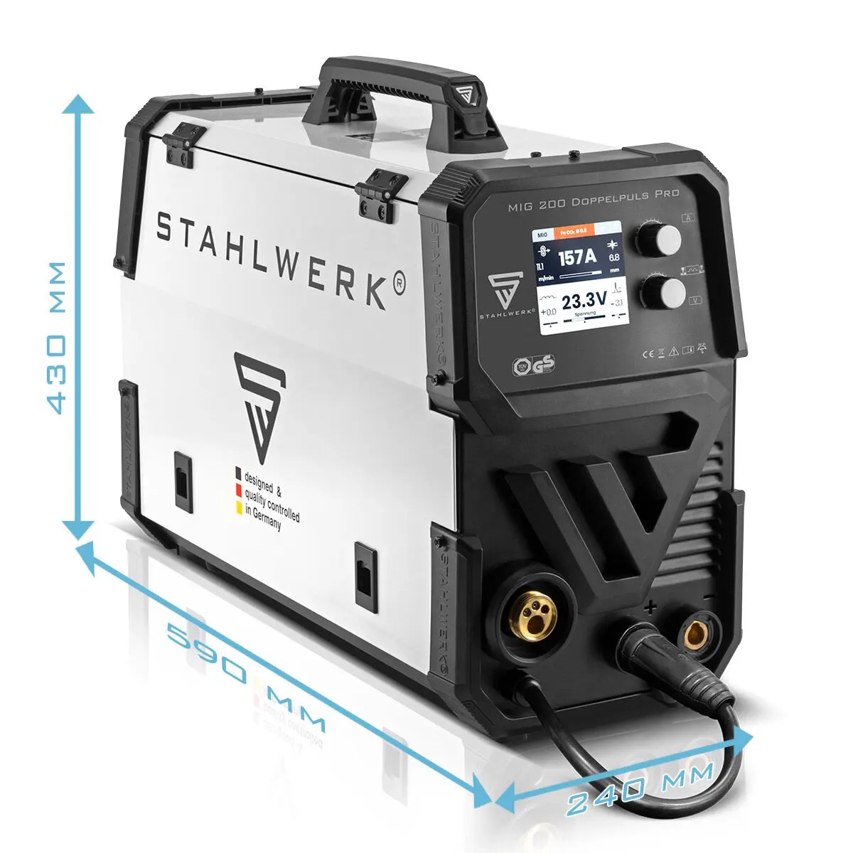 Stahlwerk &Vector MAG MIG200DPP Double Pulse Aluminum Welding Machine 220V New Co2 Gas MIG IGBT Inverter Welding Machine