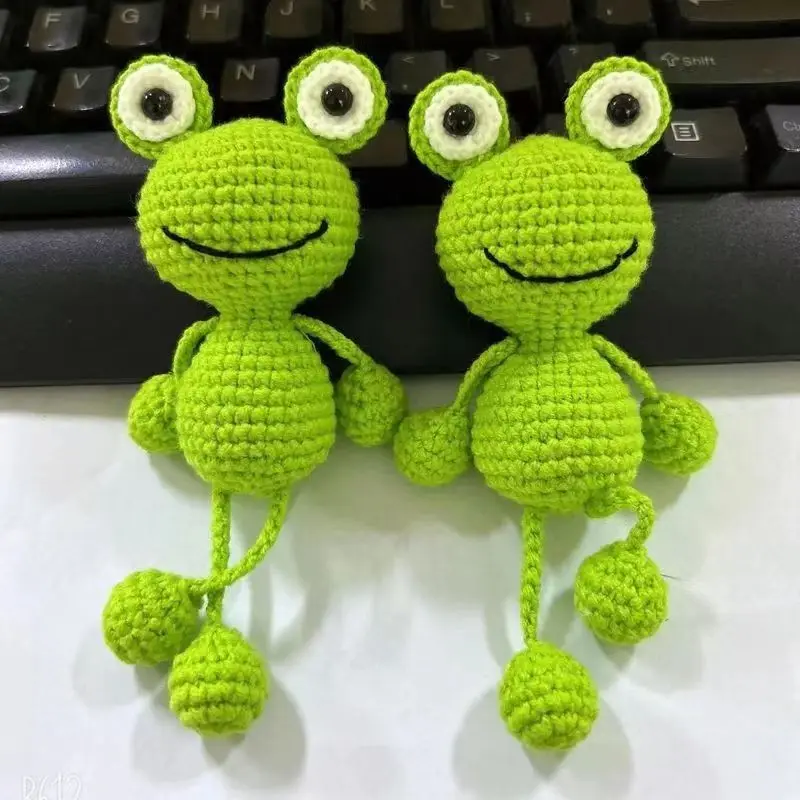 

Handmade Knitting DIY frog pendant Cartoon Doll keychain Crochet Crafts Finished Amigurumi Knitting Needles Student Gifts