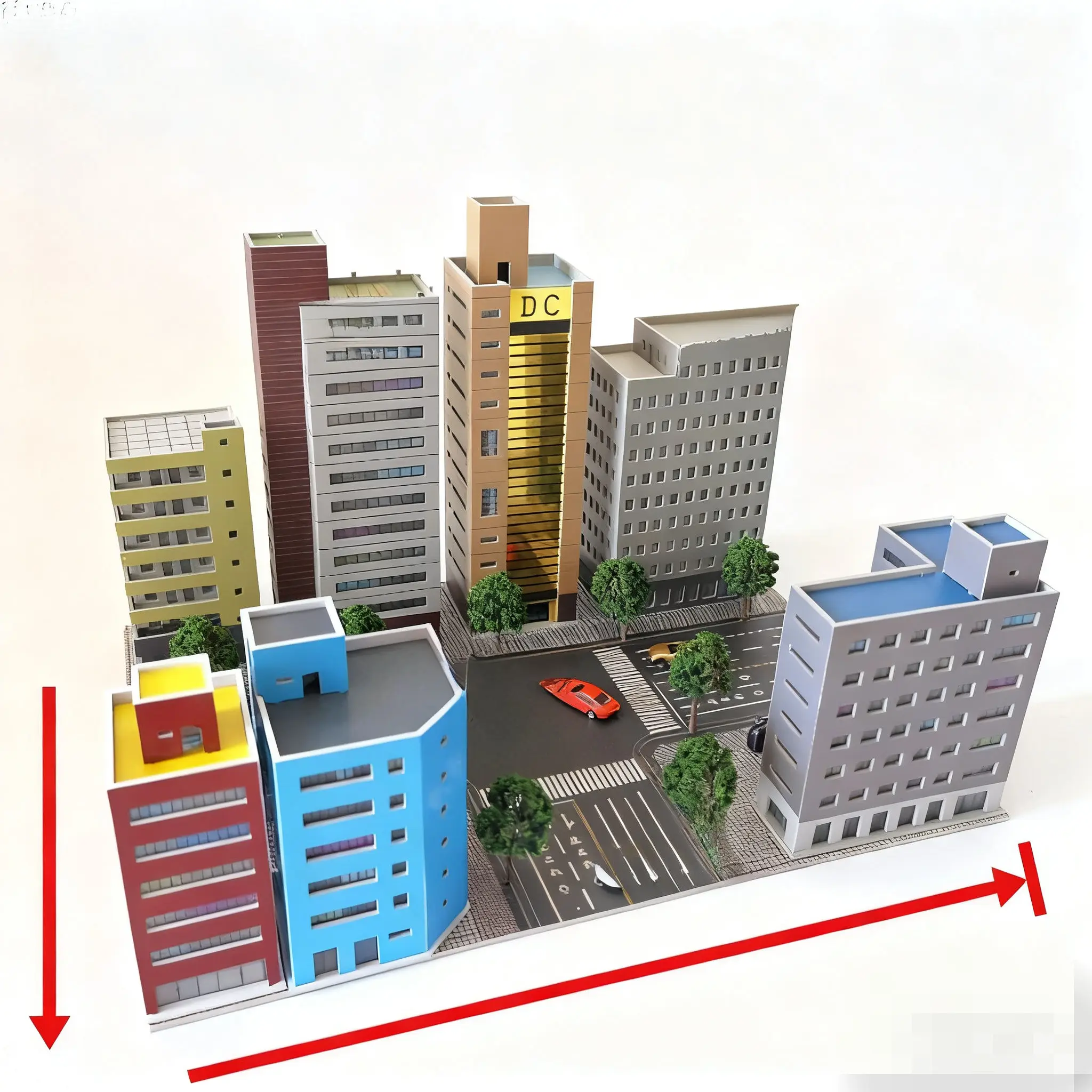 Gebäudemodellbausatz im Maßstab 1:300 – Miniatur-Stadtstraßenhaus für die Dekoration der Ultraman-Szenenmontage