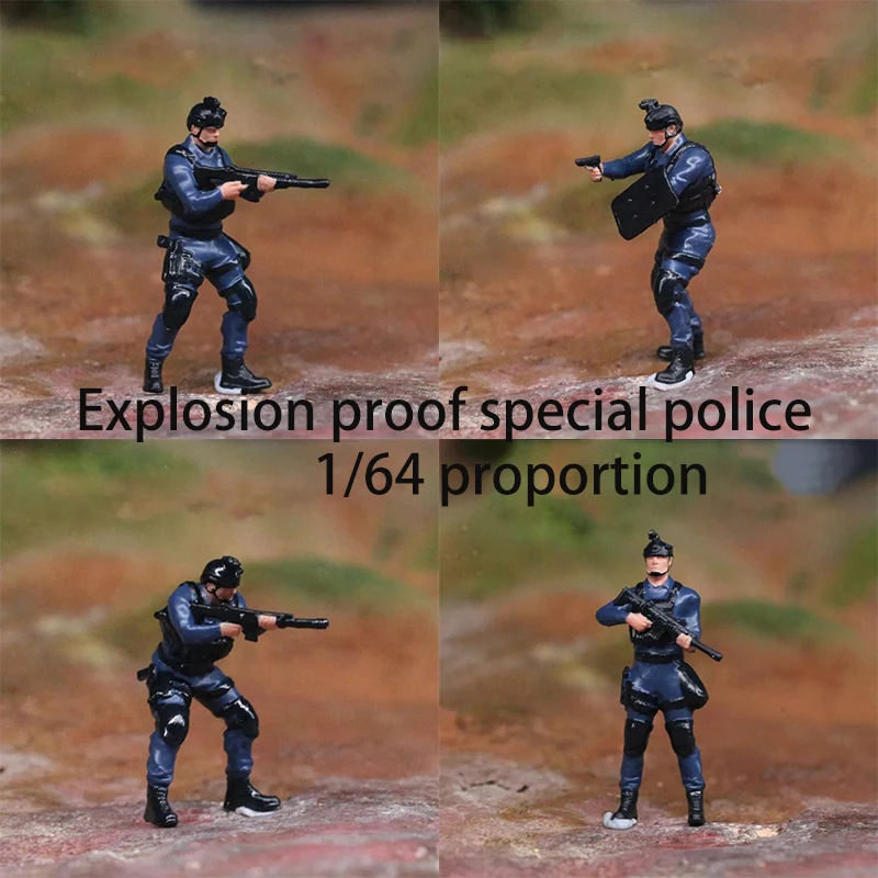 

1/64 миниатюрная кукла-песочница, специальный полицейский офицер, мини-миньон, модель автомобиля, персонаж, полицейский стол, орнамент, модная игра
