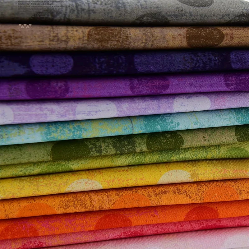 1.5cm Polka Dots Digital Printed Cotton Fabric Colorful Mottled Texture for DIY Handmade by Half Meter